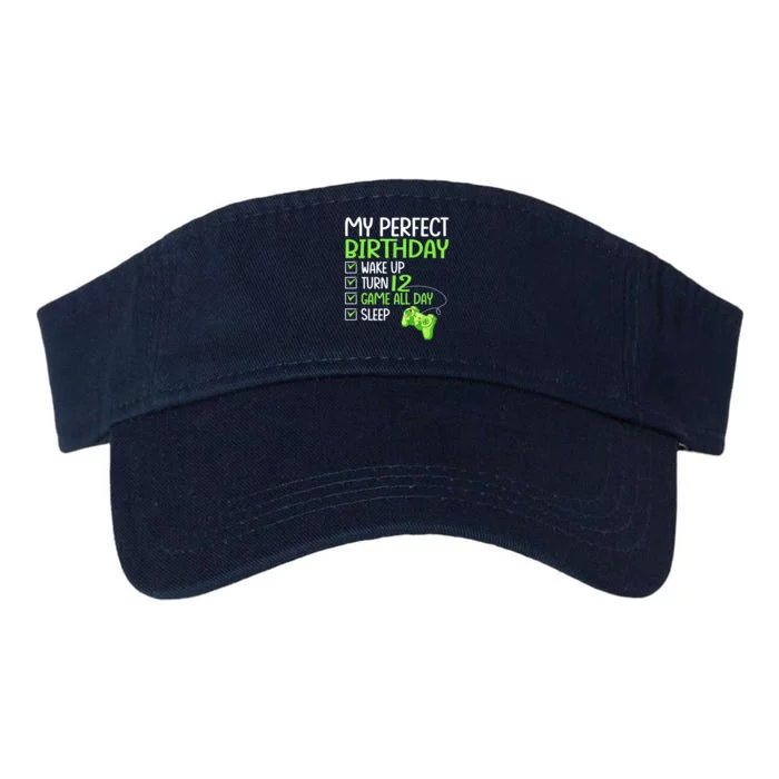 12th Perfect Birthday Boys Gaming 12 Years Old Gifts Gamer Valucap Bio-Washed Visor