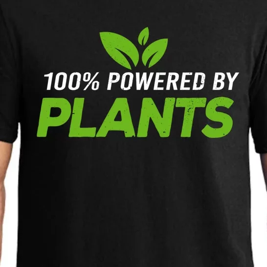 100% Powered By Plants Veggie Food Vegan Cool Gift Pajama Set