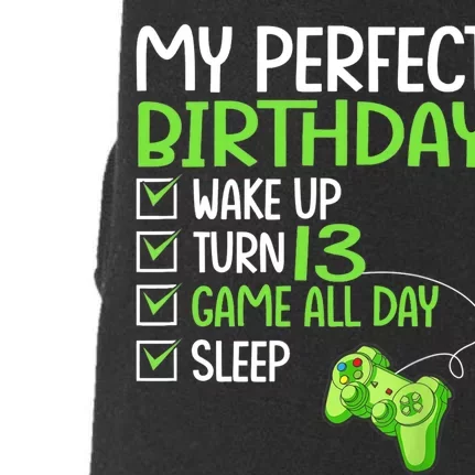 13th Perfect Birthday Boys Gaming 13 Years Old Gifts Gamer TShirt Doggie 3-End Fleece Hoodie