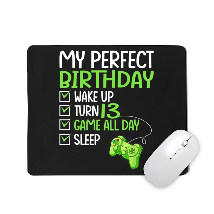 13th Perfect Birthday Boys Gaming 13 Years Old Gifts Gamer TShirt Mousepad