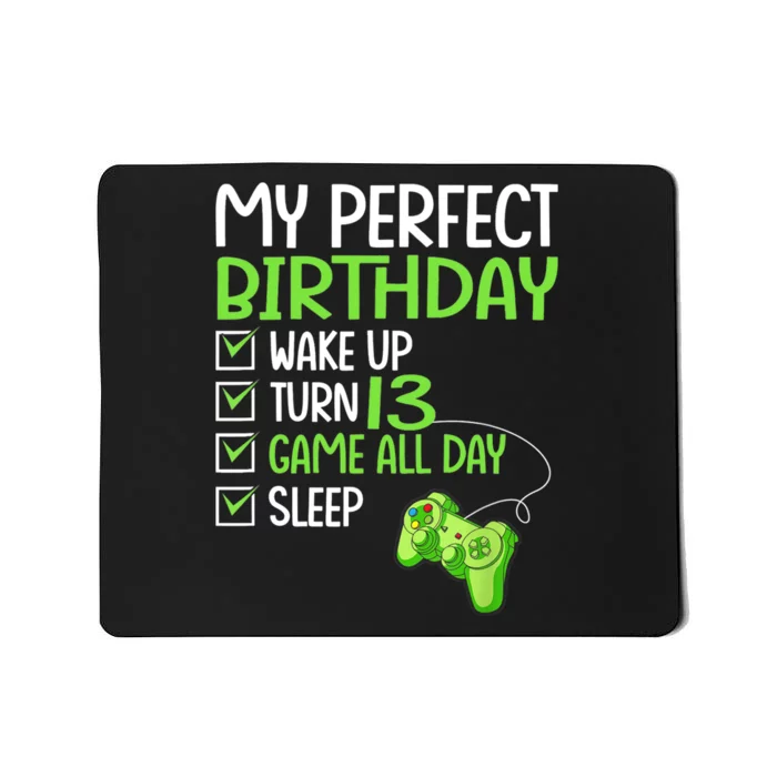 13th Perfect Birthday Boys Gaming 13 Years Old Gifts Gamer TShirt Mousepad