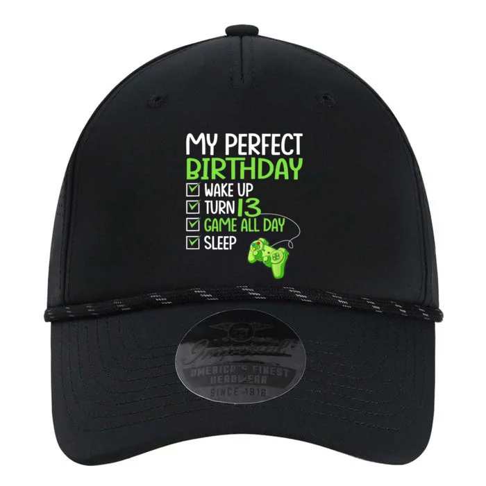 13th Perfect Birthday Boys Gaming 13 Years Old Gifts Gamer TShirt Performance The Dyno Cap