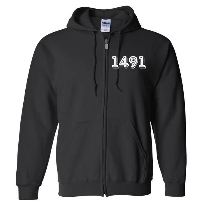 1491 Pre Columbus Decolonize Native American Indigenous Full Zip Hoodie