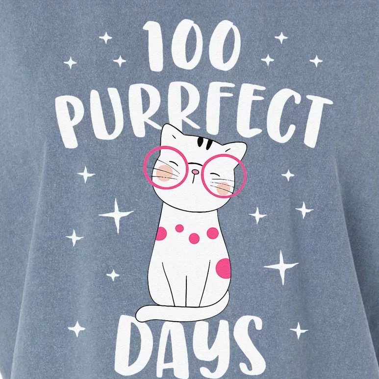 100 Purrfect Days Cat Happy 100th Day Of School Costume Garment-Dyed Women's Muscle Tee