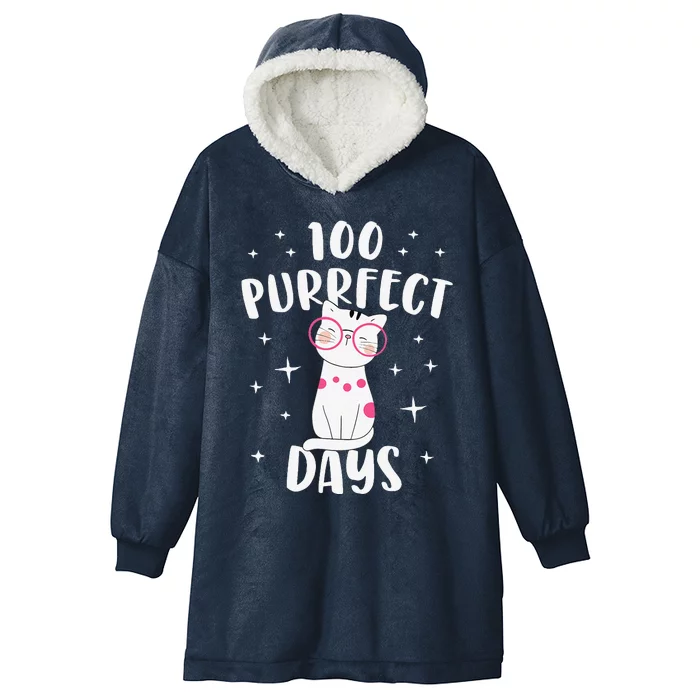 100 Purrfect Days Cat Happy 100th Day Of School Costume Hooded Wearable Blanket