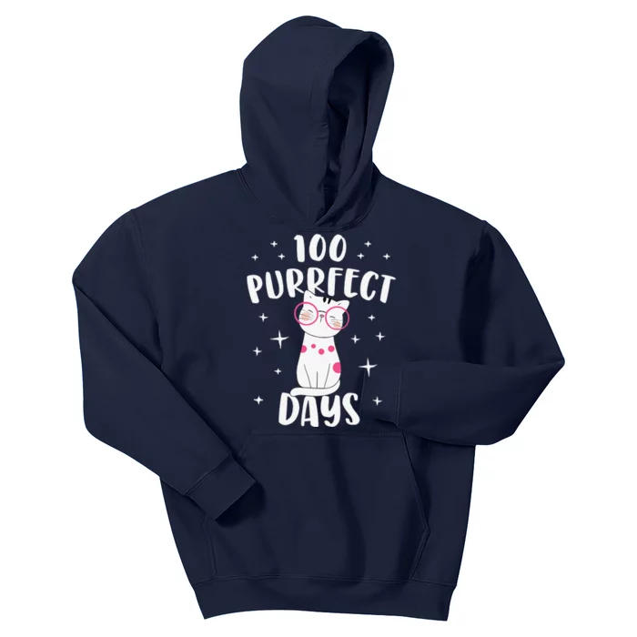 100 Purrfect Days Cat Happy 100th Day Of School Costume Kids Hoodie