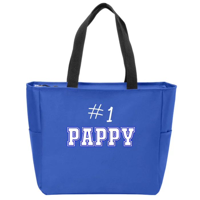 #1 Pappy Fathers Day Present Daddy Pa American Dad Cute Gift Zip Tote Bag