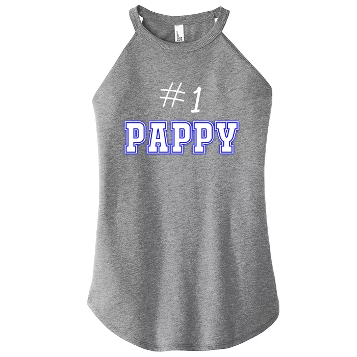 #1 Pappy Fathers Day Present Daddy Pa American Dad Cute Gift Women’s Perfect Tri Rocker Tank