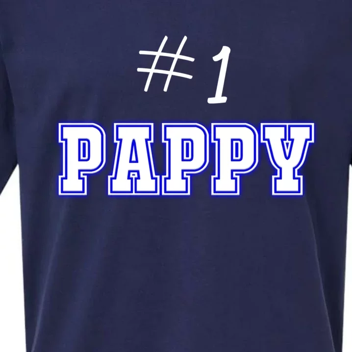 #1 Pappy Fathers Day Present Daddy Pa American Dad Cute Gift Sueded Cloud Jersey T-Shirt