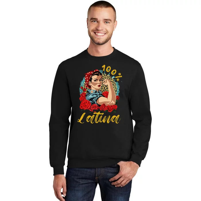 100 Percent Latina Hispanic Heritage Month Latin Women Tall Sweatshirt