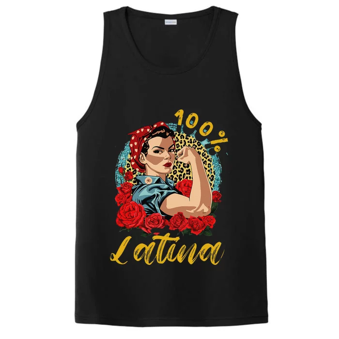 100 Percent Latina Hispanic Heritage Month Latin Women Performance Tank