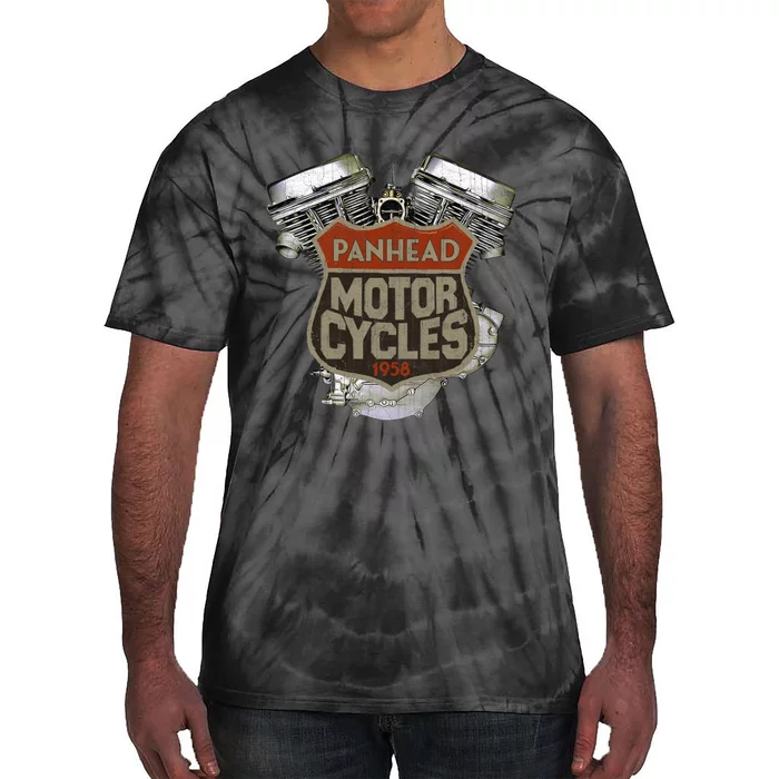 1958 Panhead Motorcycle Vintage Distressed Biker Chopper Rat Tie-Dye T-Shirt