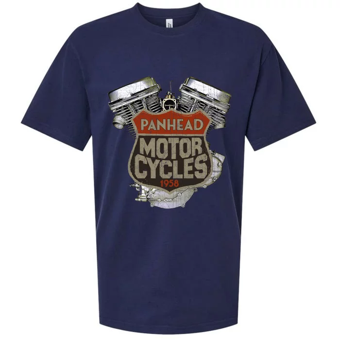 1958 Panhead Motorcycle Vintage Distressed Biker Chopper Rat Sueded Cloud Jersey T-Shirt