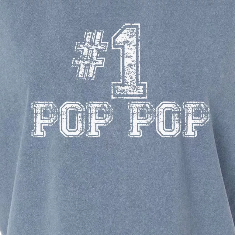 1 PopPop Number One Pop Pop Father's Day Gift Garment-Dyed Women's Muscle Tee