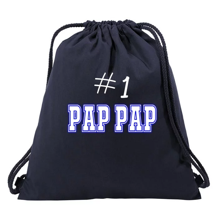 #1 Pap Pap Grandfather Granddad American Grandpa Meaningful Gift Drawstring Bag