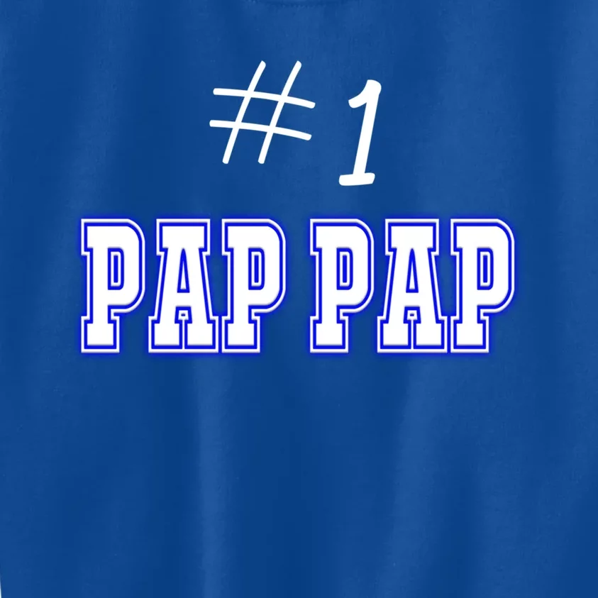 #1 Pap Pap Grandfather Granddad American Grandpa Gift Kids Sweatshirt