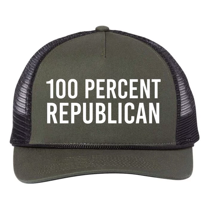 100 Percent Republican, Republican Gift Retro Rope Trucker Hat Cap