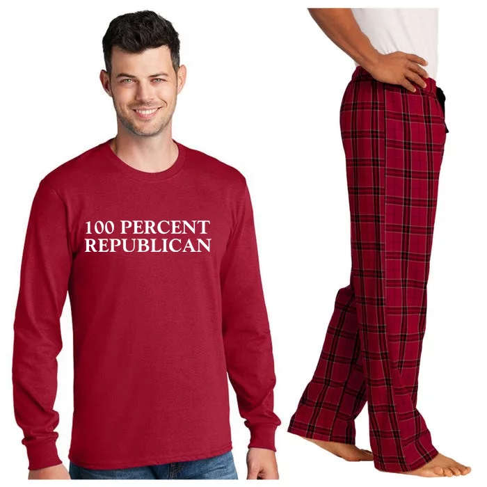 100 Percent Republican Conservative Gifts Long Sleeve Pajama Set