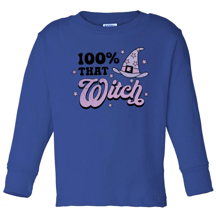 100 Percent That Witch Halloween Gift Toddler Long Sleeve Shirt