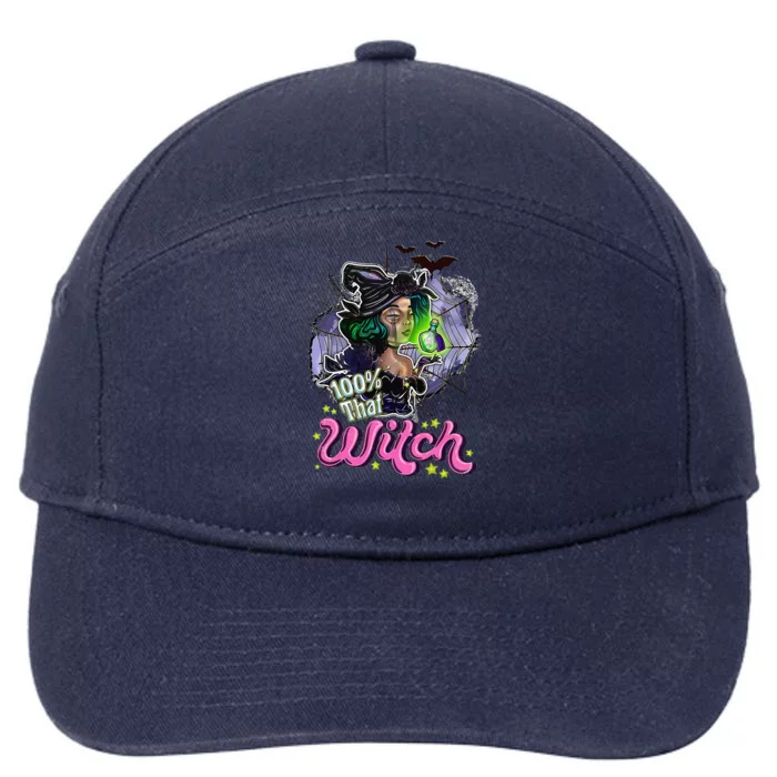 100 Percent That Witch Funny Halloween Gifts 7-Panel Snapback Hat