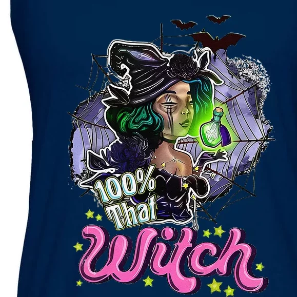 100 Percent That Witch Funny Halloween Gifts Ladies Essential Flowy Tank