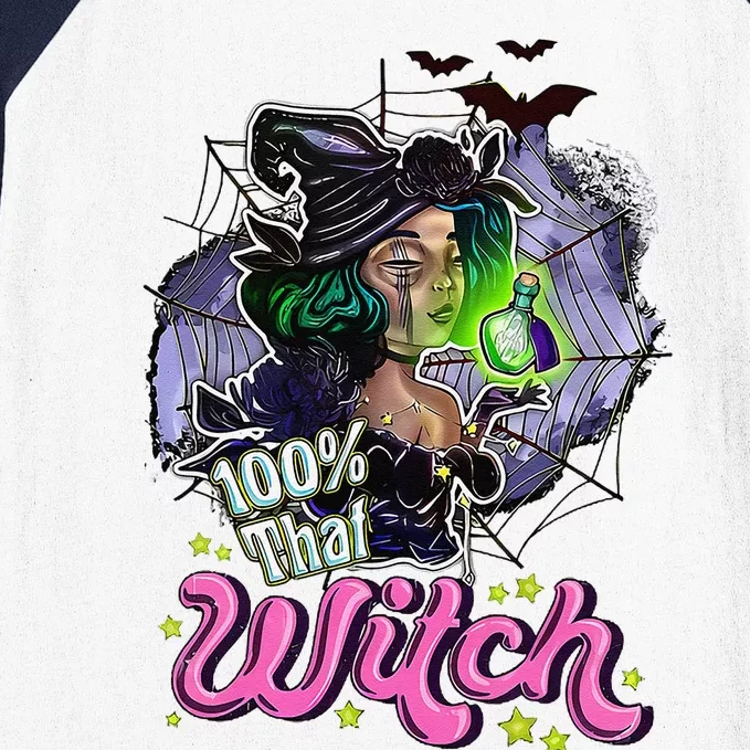 100 Percent That Witch Funny Halloween Gifts Baseball Sleeve Shirt