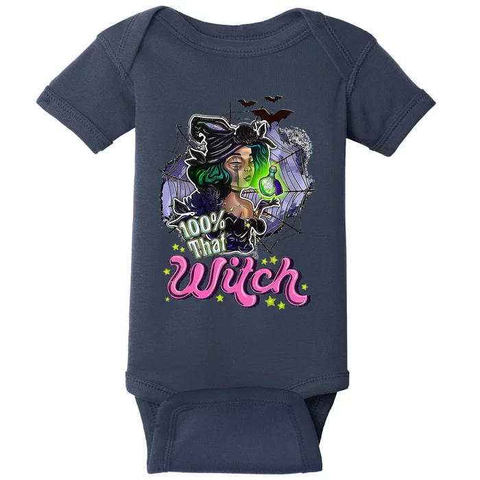 100 Percent That Witch Funny Halloween Gifts Baby Bodysuit