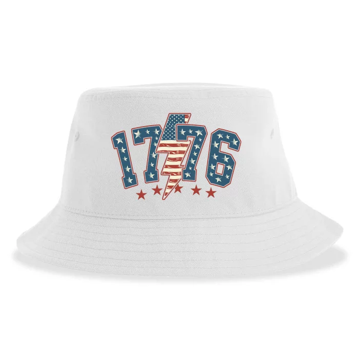 1776 Patriotic Vintage Style Usa 4th Of July Sustainable Bucket Hat