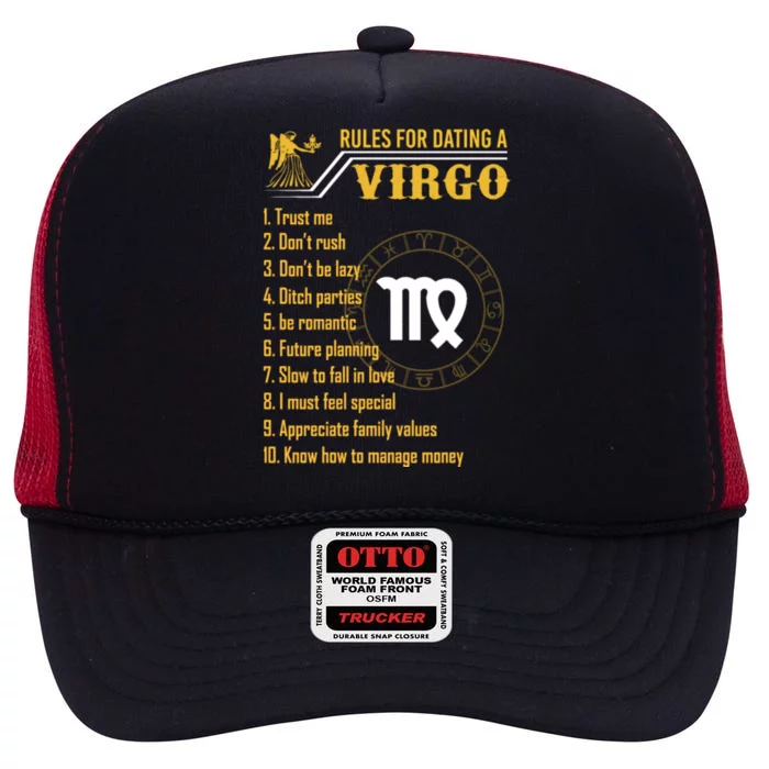 10 Rules For Dating A Virgo Zodiac Sign Horoscope Birthday Gift High Crown Mesh Trucker Hat