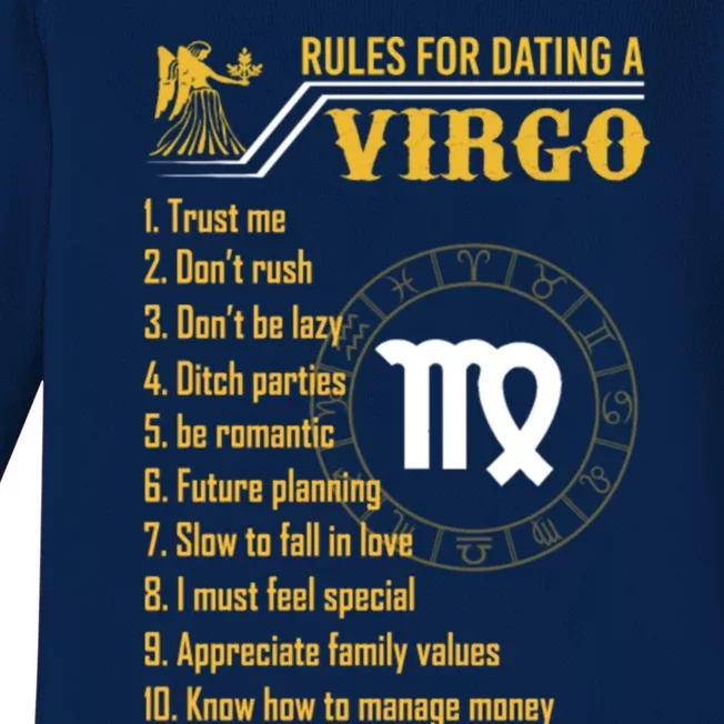 10 Rules For Dating A Virgo Zodiac Sign Horoscope Birthday Gift Baby Long Sleeve Bodysuit