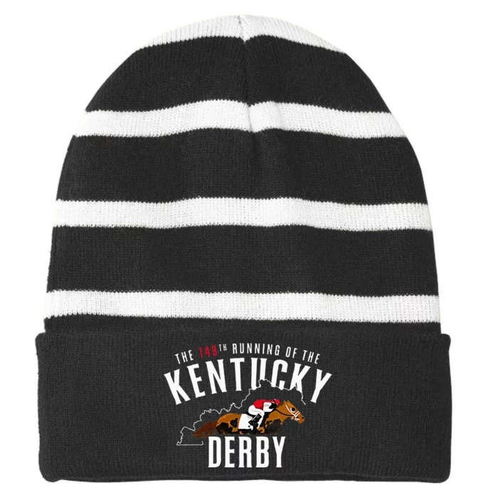 149th Running Logo Striped Beanie with Solid Band