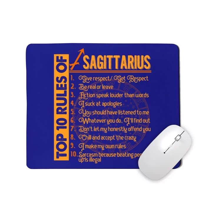 10 Rules Sagittarius Symbol Horoscope Zodiac Sign Astrologer Meaningful Gift Mousepad