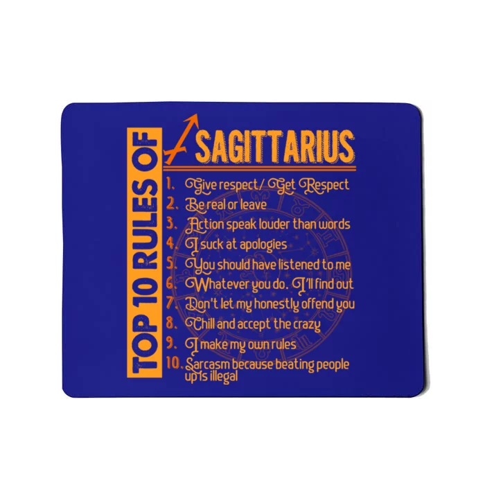 10 Rules Sagittarius Symbol Horoscope Zodiac Sign Astrologer Meaningful Gift Mousepad