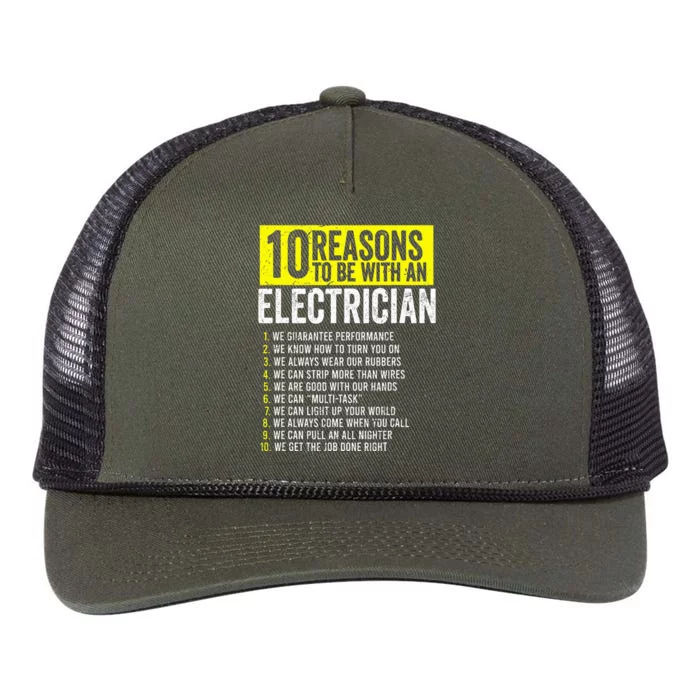 10 Reasons To Be With An Electrician Electricians Retro Rope Trucker Hat Cap