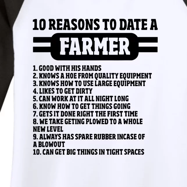 10 Reasons To Date A Farmer Funny Farming Humor For Men Women's Tri-Blend 3/4-Sleeve Raglan Shirt