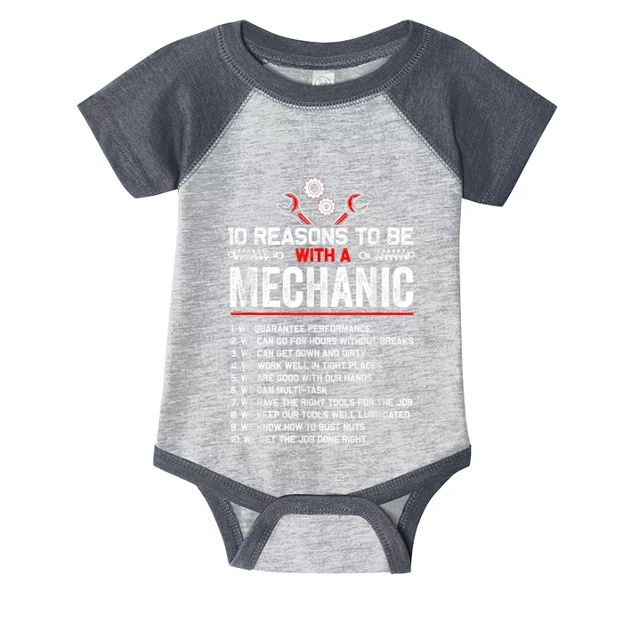 10 Reasons To Be With A Mechanic For Men Car Mechanics Infant Baby Jersey Bodysuit