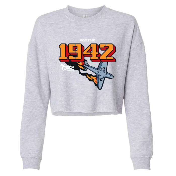 1942 Retro Vintage Arcade Cropped Pullover Crew