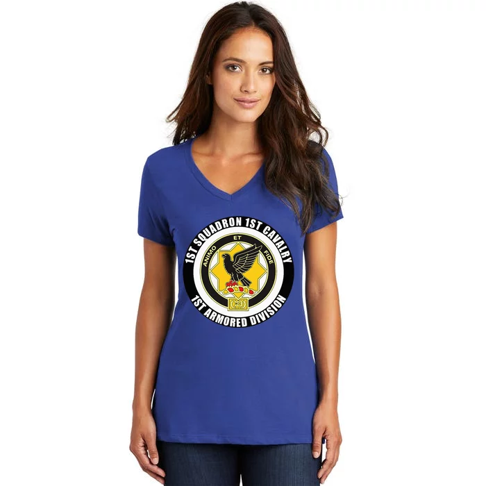 1st Squadron 1st Cavalry 1st Armored Division Women's V-Neck T-Shirt