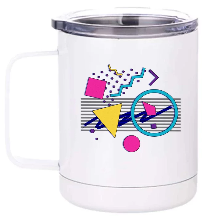 1988 Sensations 80S Retrowave Outrun Memphis Milano Style Front & Back 12oz Stainless Steel Tumbler Cup