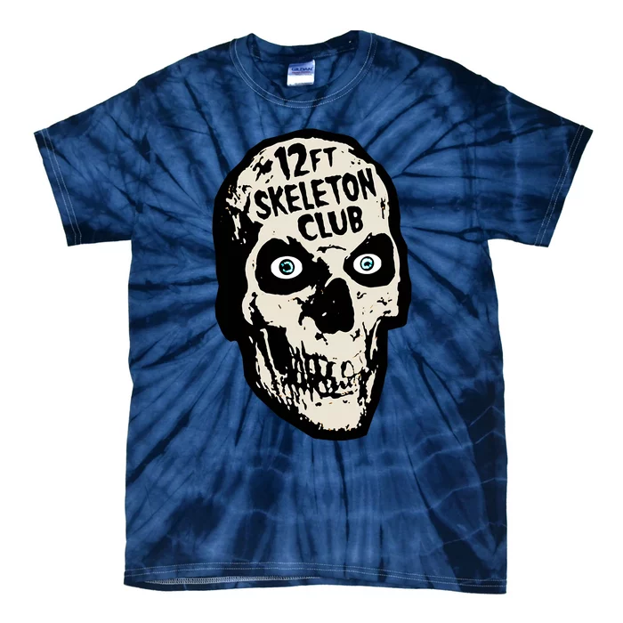 12ft Skeleton Club Skull Halloween Spooky Tie-Dye T-Shirt