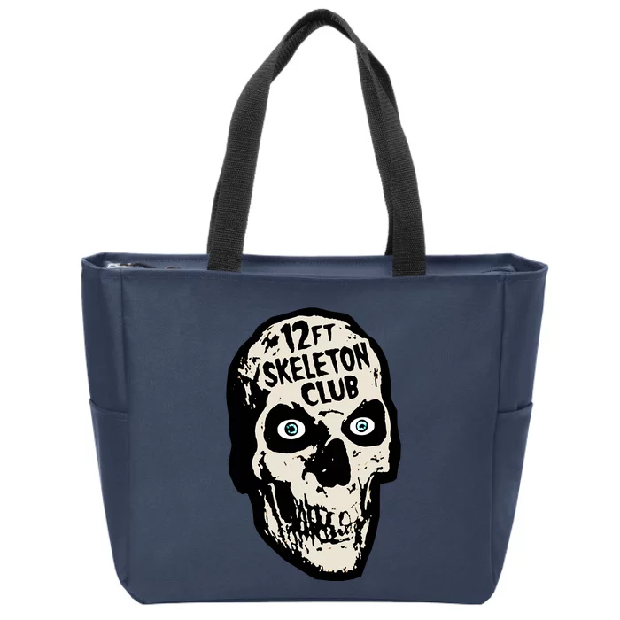 12ft Skeleton Club Skull Halloween Spooky Zip Tote Bag