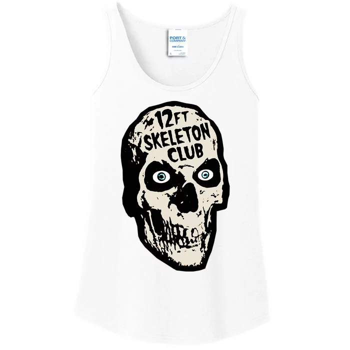 12ft Skeleton Club Skull Halloween Spooky Ladies Essential Tank