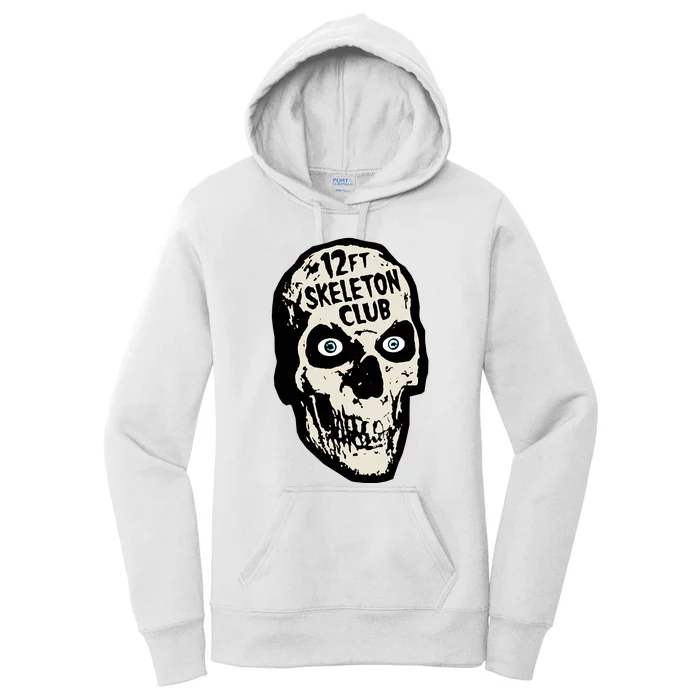 12ft Skeleton Club Skull Halloween Spooky Women's Pullover Hoodie