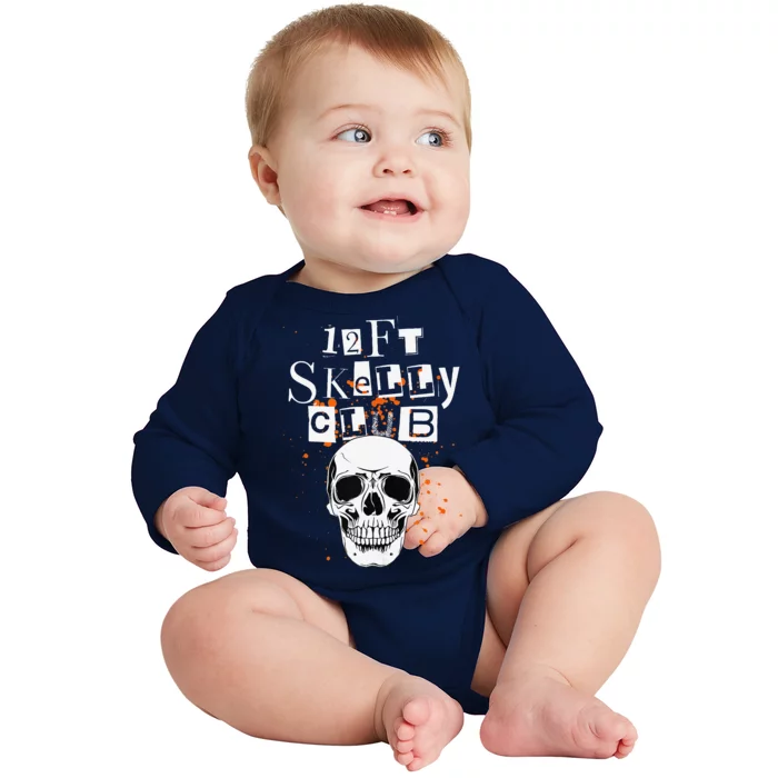 12Ft Skeleton Club Halloween Baby Long Sleeve Bodysuit