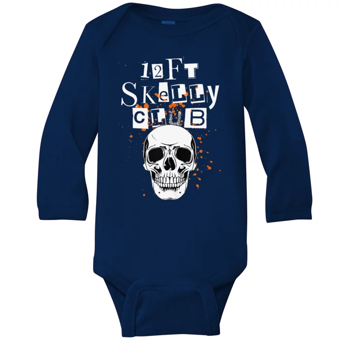 12Ft Skeleton Club Halloween Baby Long Sleeve Bodysuit