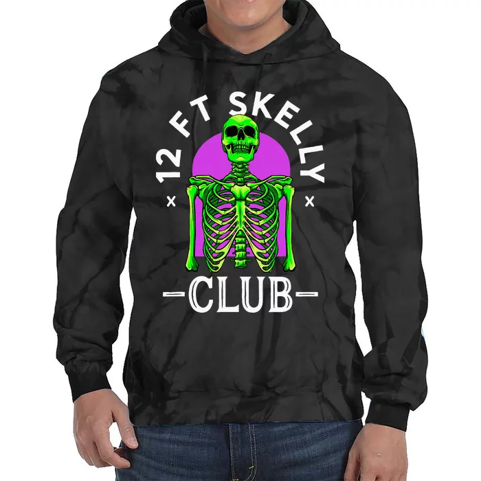 12ft Skelly Club Halloween 12 Foot Skeleton Appreciation Tie Dye Hoodie