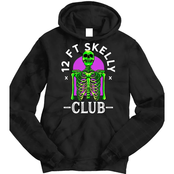 12ft Skelly Club Halloween 12 Foot Skeleton Appreciation Tie Dye Hoodie