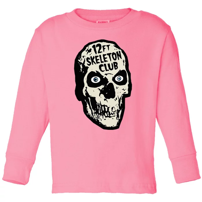 12ft Skeleton Club Skull Halloween Spooky Toddler Long Sleeve Shirt