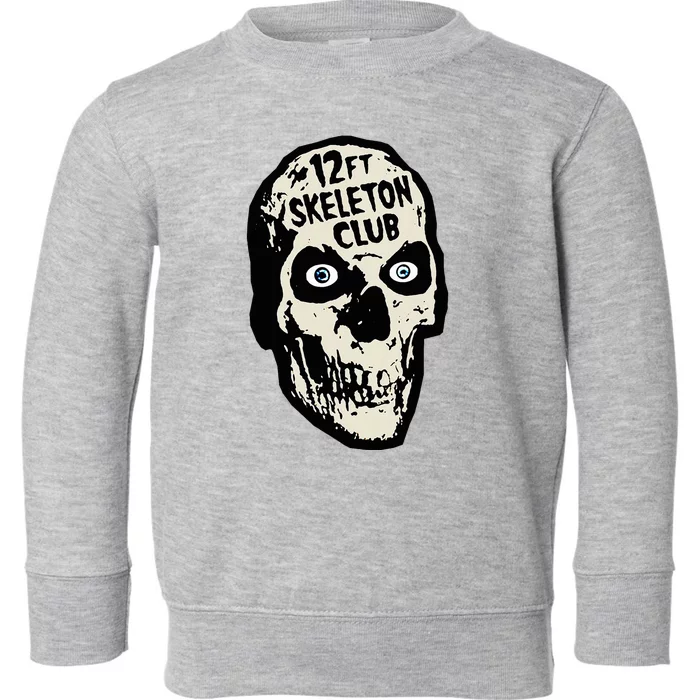 12ft Skeleton Club Skull Halloween Spooky Toddler Sweatshirt