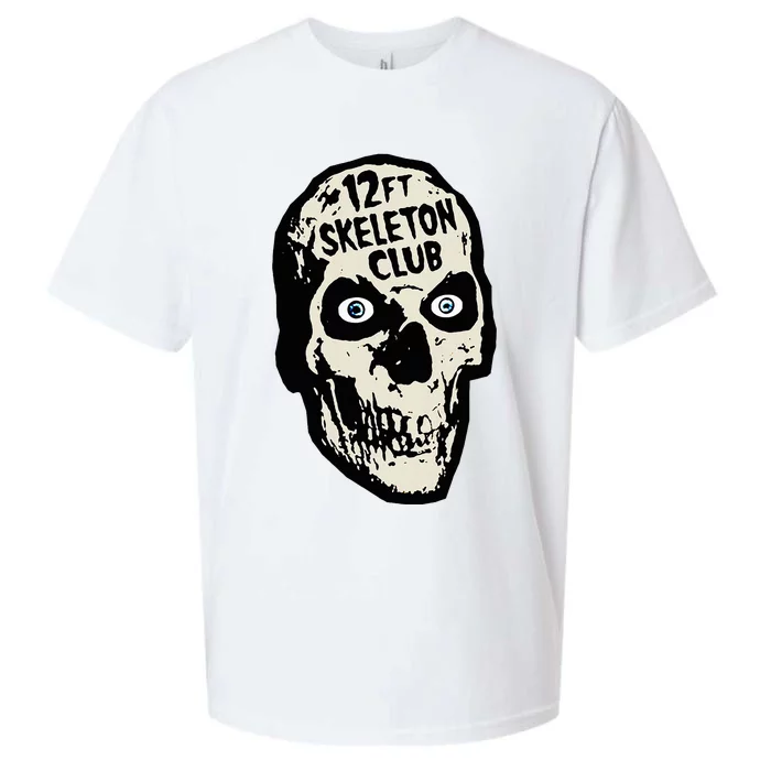 12ft Skeleton Club Skull Halloween Spooky Sueded Cloud Jersey T-Shirt